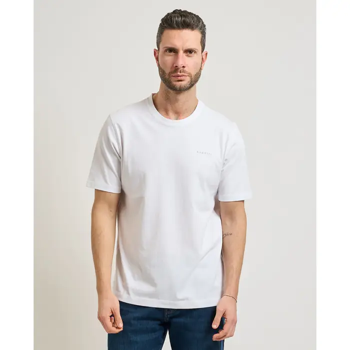 Bugatti T-shirt T-shirt uomo basic girocollo Bianco