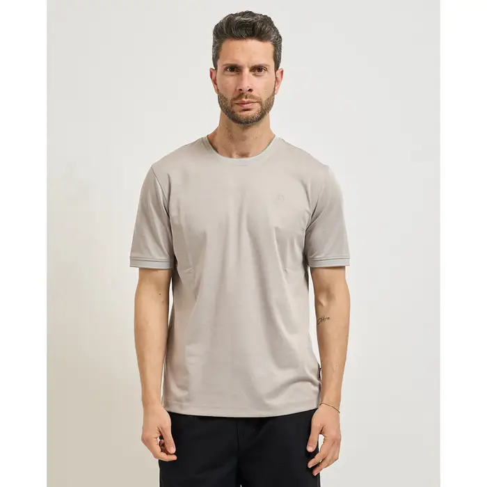 Bugatti T-shirt T-shirt uomo con bordi a contrasto Beige