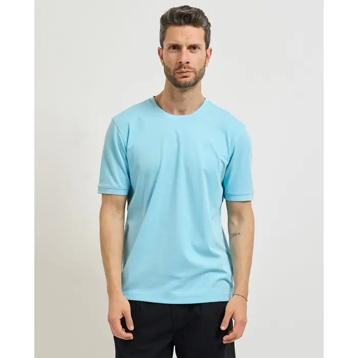 Bugatti T-shirt T-shirt uomo con bordi a contrasto Blu