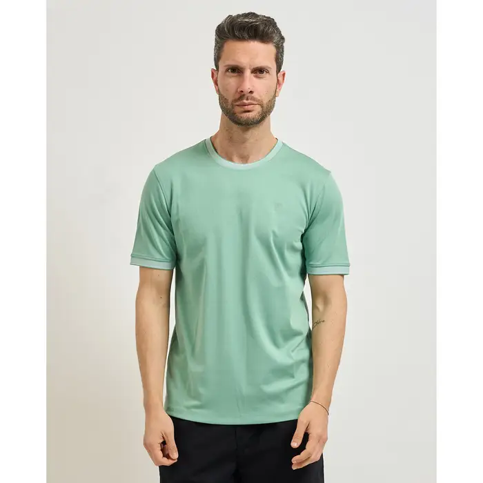 Bugatti T-shirt T-shirt uomo con bordi a contrasto Verde