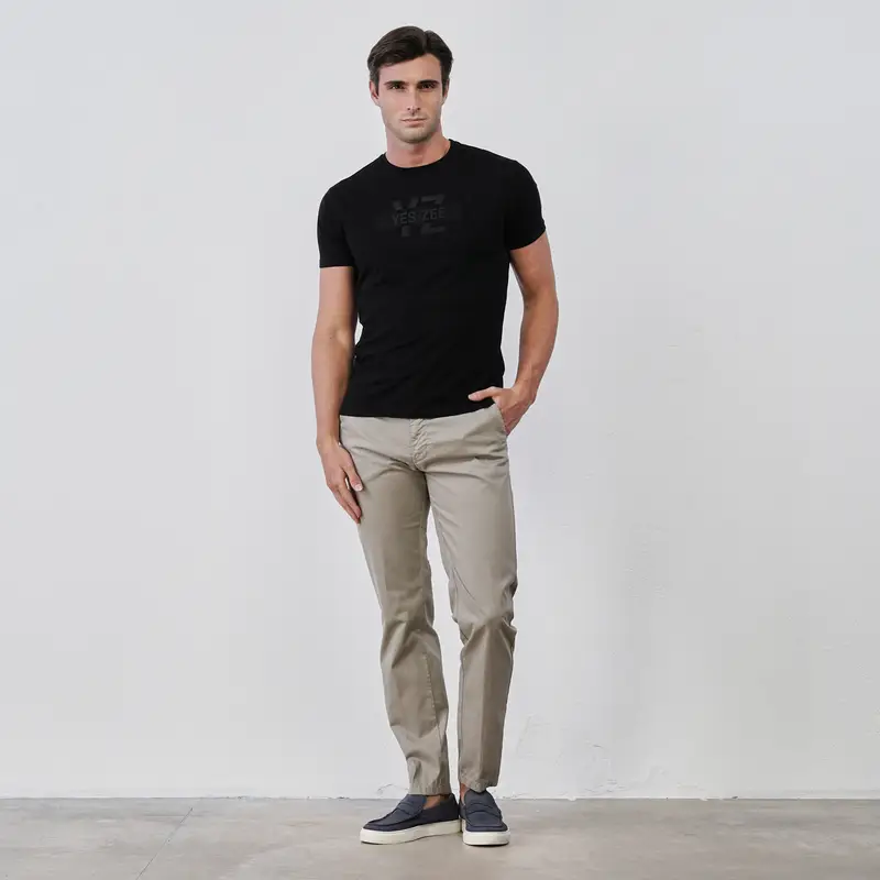 BUGER Pantaloni lunghi da uomo beige con tasche