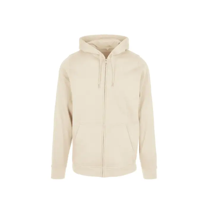 Felpa con cerniera a cappuccio Build Your Brand Basic Beige
