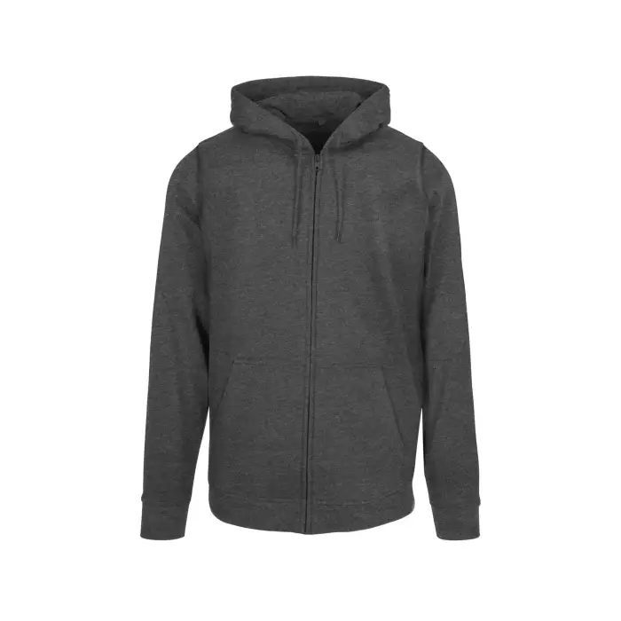 Felpa con cerniera a cappuccio Build Your Brand Basic Gris