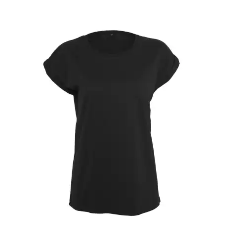 Build Your Brand T-shirt da donna off-the-shoulder