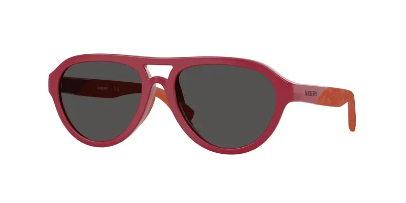 Burberry Bambino JB4005U 418187 Occhiali da sole Iniettato Rosso Grigio Pilot Normale