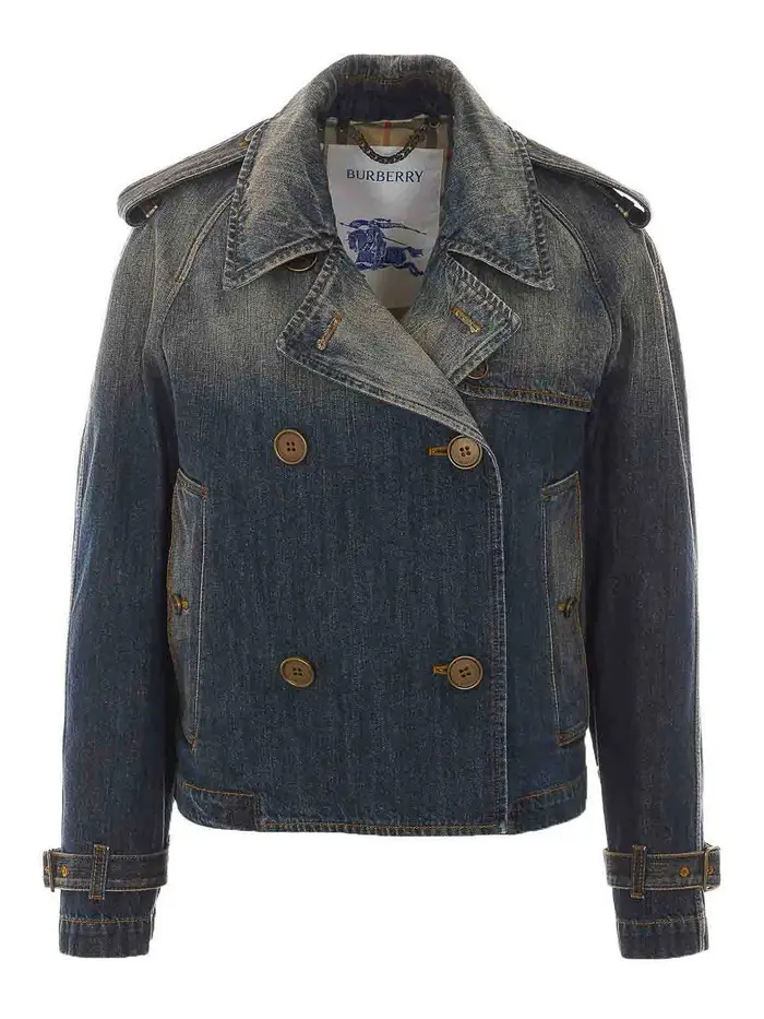 Burberry giacca di jeans haltye in denim Blu