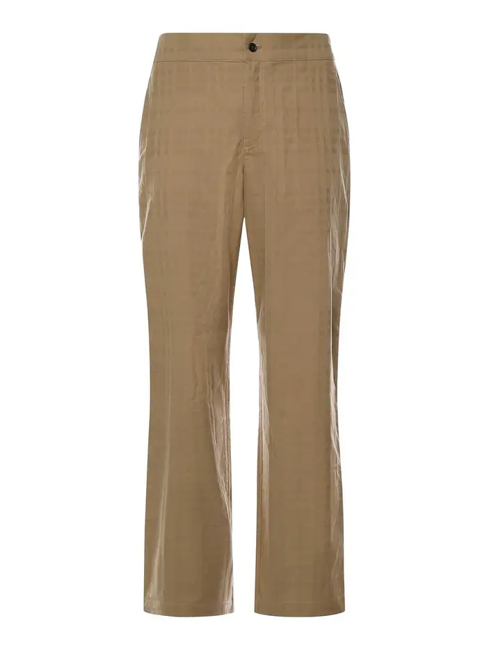 Burberry Pantaloni in cotone a quadri Beige