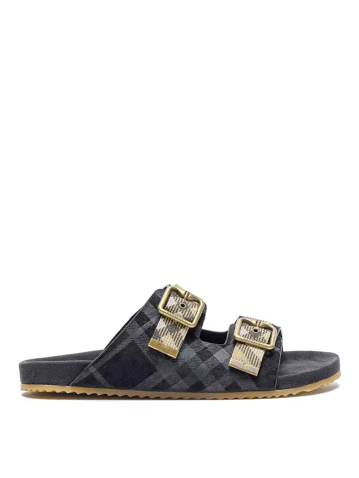 Burberry Sandali a quadri Urchin Nero