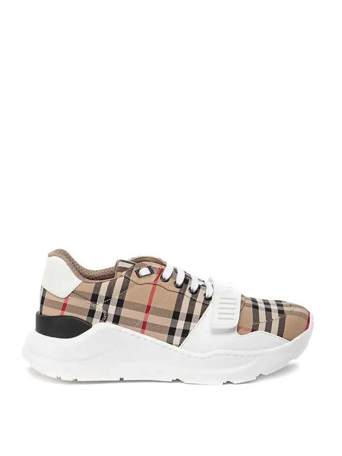 Burberry Sneaker in misto cotone Vintage check Beige Scuro