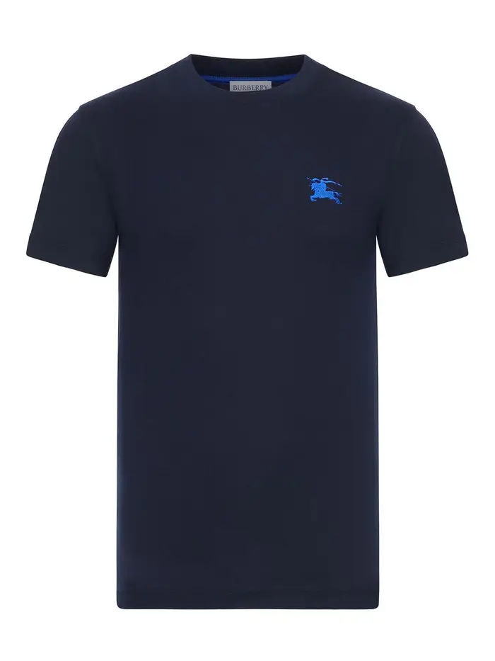 Burberry T-shirt con logo frontale Ekd Blu