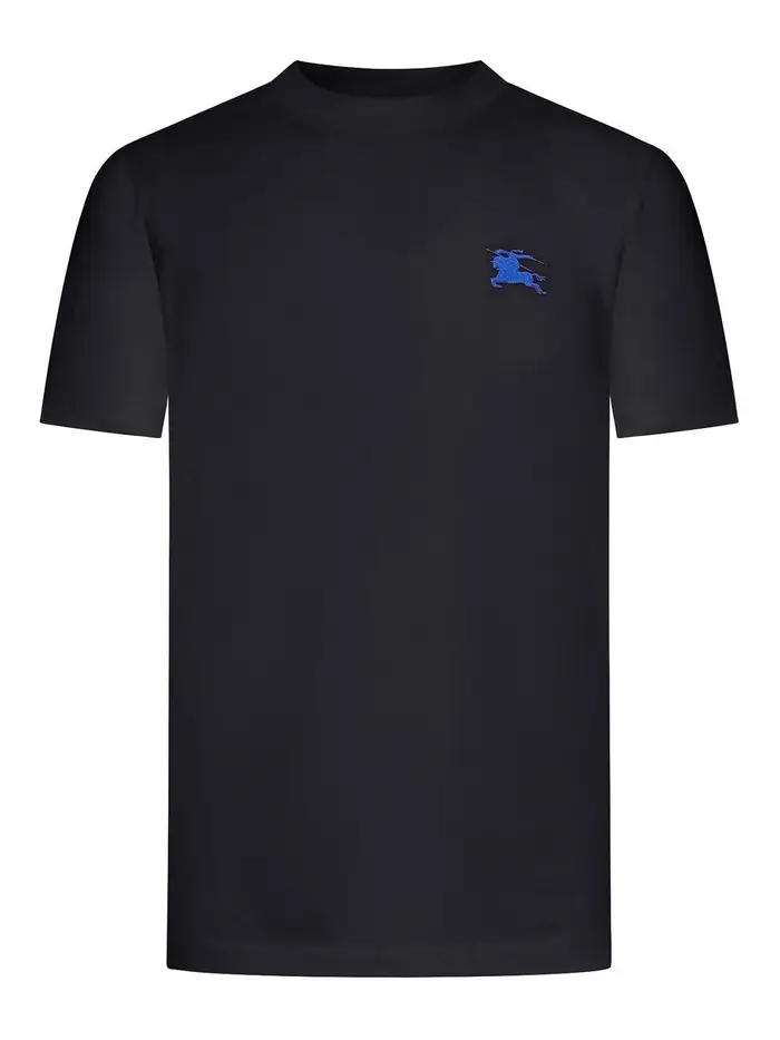Burberry T-shirt girocollo con logo Nero