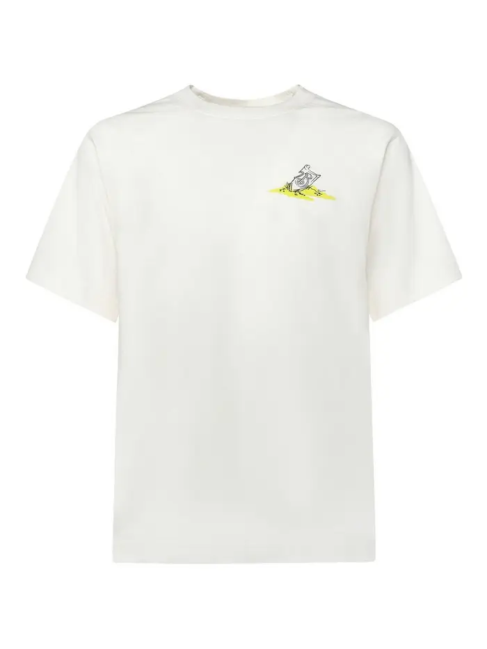 Burberry T-shirt in cotone con il cavaliere dormiente Bianco
