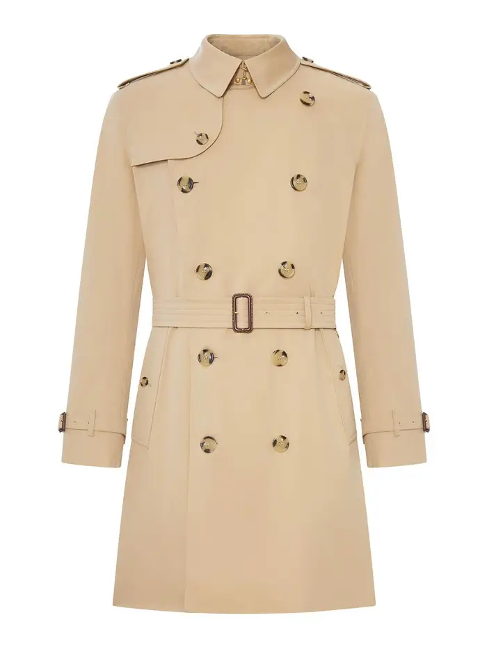 Burberry Trench di media lunghezza Kensington Heritage Color Carne E Neutri