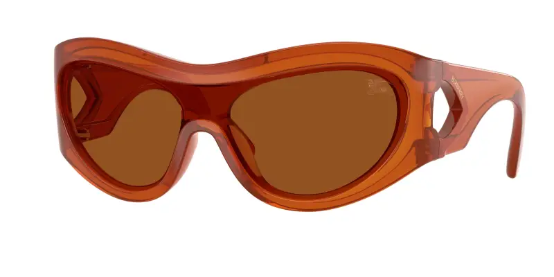 Burberry Unisex BE4465 415273 Occhiali da sole Iniettato Rosso Marrone Geometrica Normale