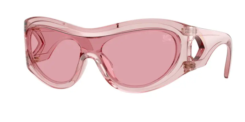 Burberry Unisex BE4465 4154/5 Occhiali da sole Iniettato Rosa Rosa Geometrica Normale
