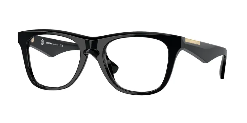 Burberry Uomo BE2409 3001 Montature da vista Acetato Nero Trasparente Squadrata Normale