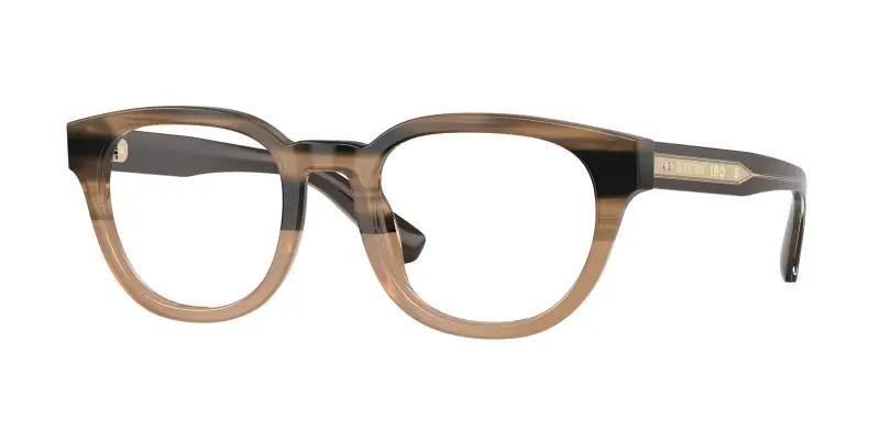 Burberry Uomo BE2454 4207 Montature da vista Acetato Beige Trasparente Rotonda Normale