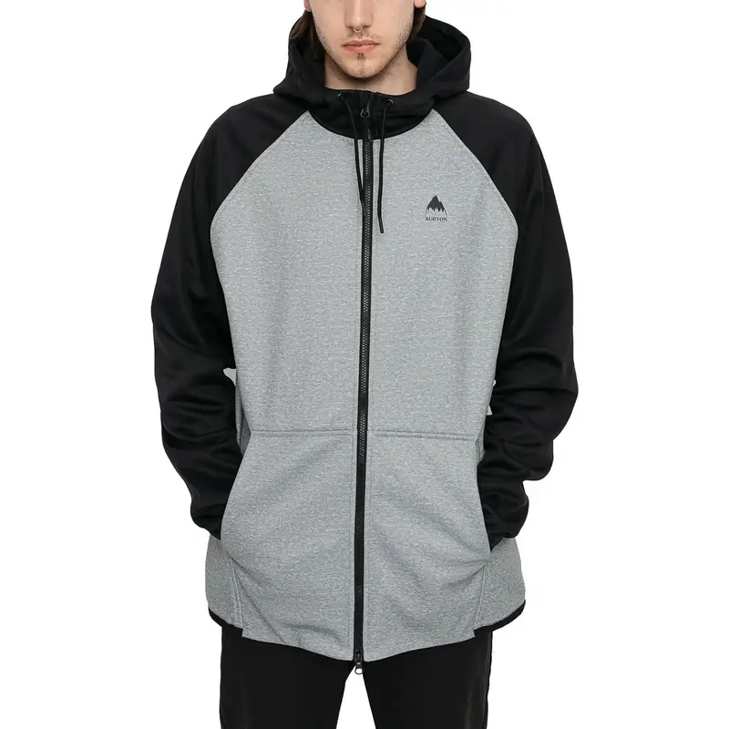 Burton FELPA FULL ZIP CON CAPPUCCIO CROWN WEATHERPROOF Grigio