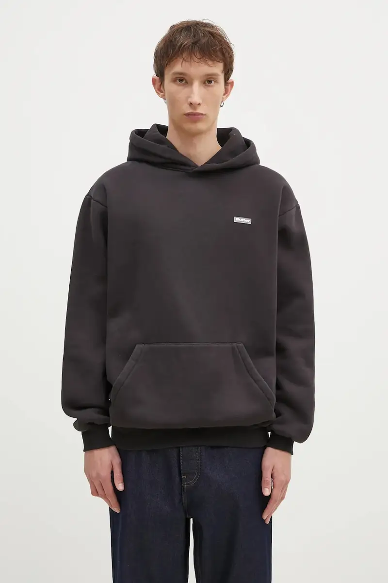 Butter Goods felpa Basic Pullover Hood uomo colore nero con cappuccio BG243203