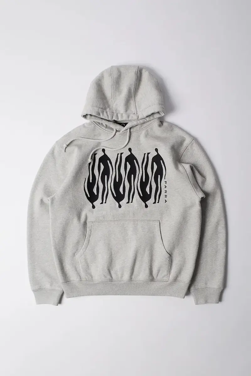 by Parra felpa in cotone Connected guy uomo colore grigio con cappuccio con applicazione 54225