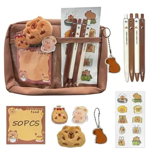 Byhsoep Set di Cancelleria, Astuccio con Accessori, Set Cancelleria, Astuccio Grande, Grazioso Set di CAncelleria per