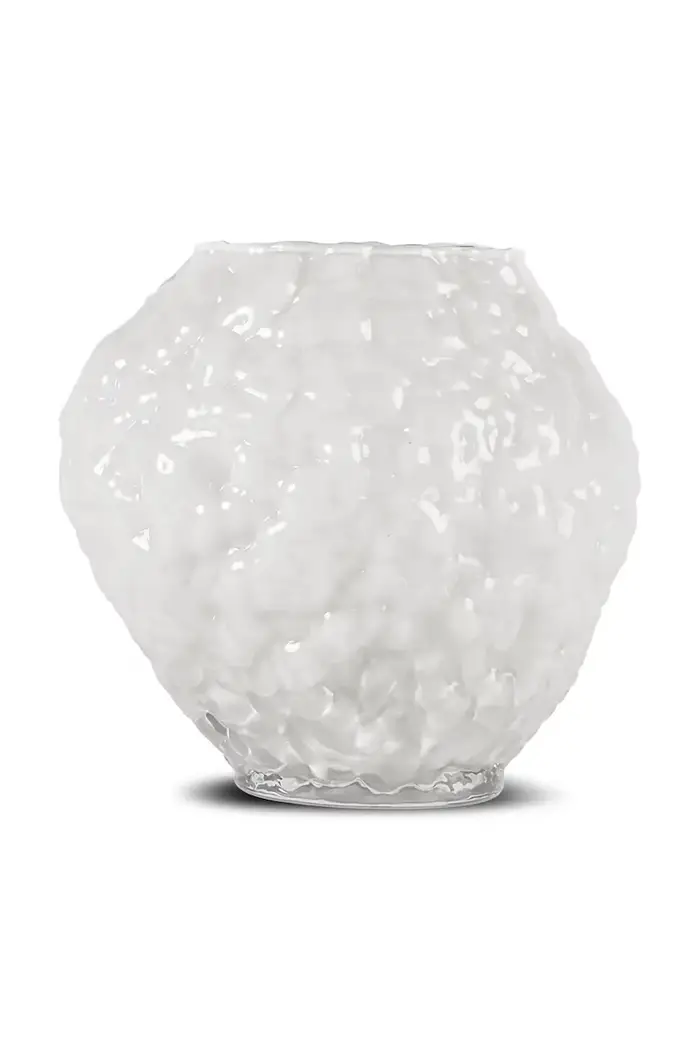 vaso decorativo in vetro colorato 19 x 17 x 17,5 cm Bianco