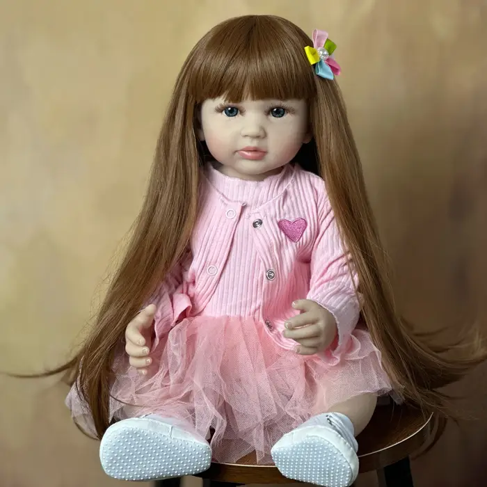 55 CM 22 pollici Reborn Baby Girl Doll corpo in silicone pieno giocattolo realistico principessa bambino Art Bebe regali di compleanno per bambino