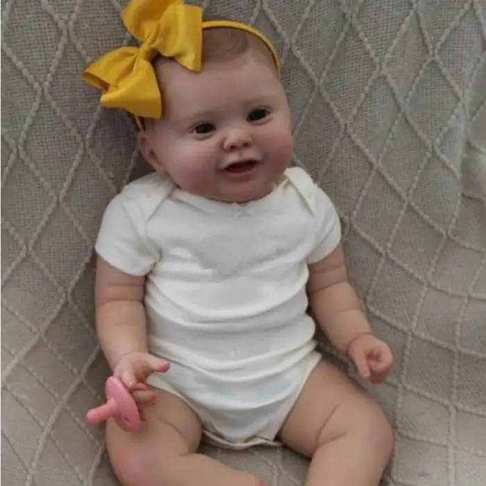 BZDOLL Reborn BZDOLL 3D-Paint Pelle con Vena 60 CM Morbido Silicone Reborn Baby Doll Giocattolo Vivo per Ragazza Grandi Dimensioni Panno