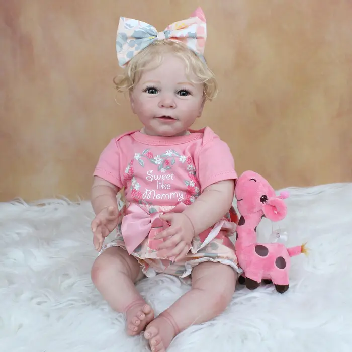 BZDOLL Reborn BZDOLL 3D-Paint Skin 55 CM Morbido Silicone Reborn Baby Doll Realistica Principessa Ragazza del bambino Giocattolo Lisa Bebe