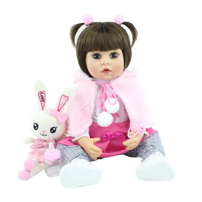 BZDOLL Reborn BZDOLL 55cm Bambola Reborn Bambina Intera in Silicone Realistica Neonata Principessa Bambina Viva Bebe Bambini Boneca
