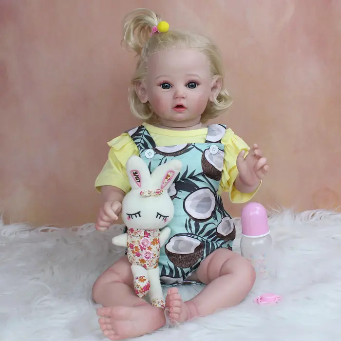 BZDOLL Reborn BZDOLL 60cm 3D-Paint Pelle Morbida Silicone Reborn Baby Per Ragazza Realistica Principessa Bambino Arte Bambola Panno Corpo