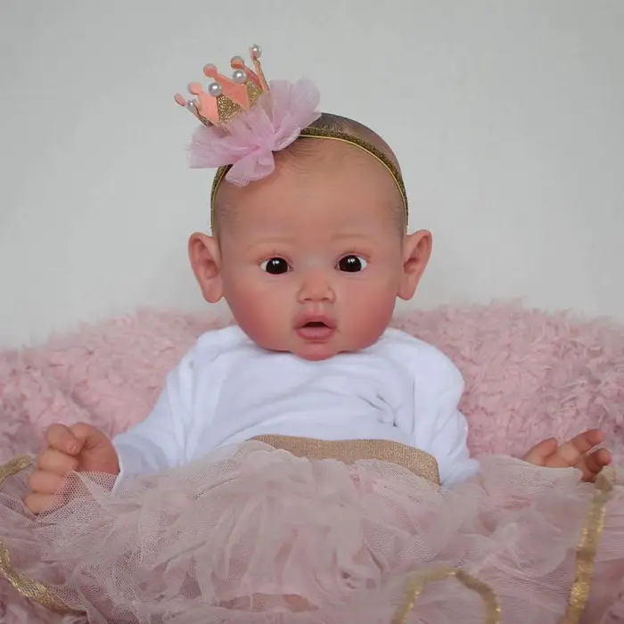 BZDOLL 60CM 3D-Paint Skin Soft Silicone Reborn Baby For Girl Realistica 24 pollici capelli dipinti bambola d arte per bambini con vena vascolare 55cm 3D-paint Skin Doll