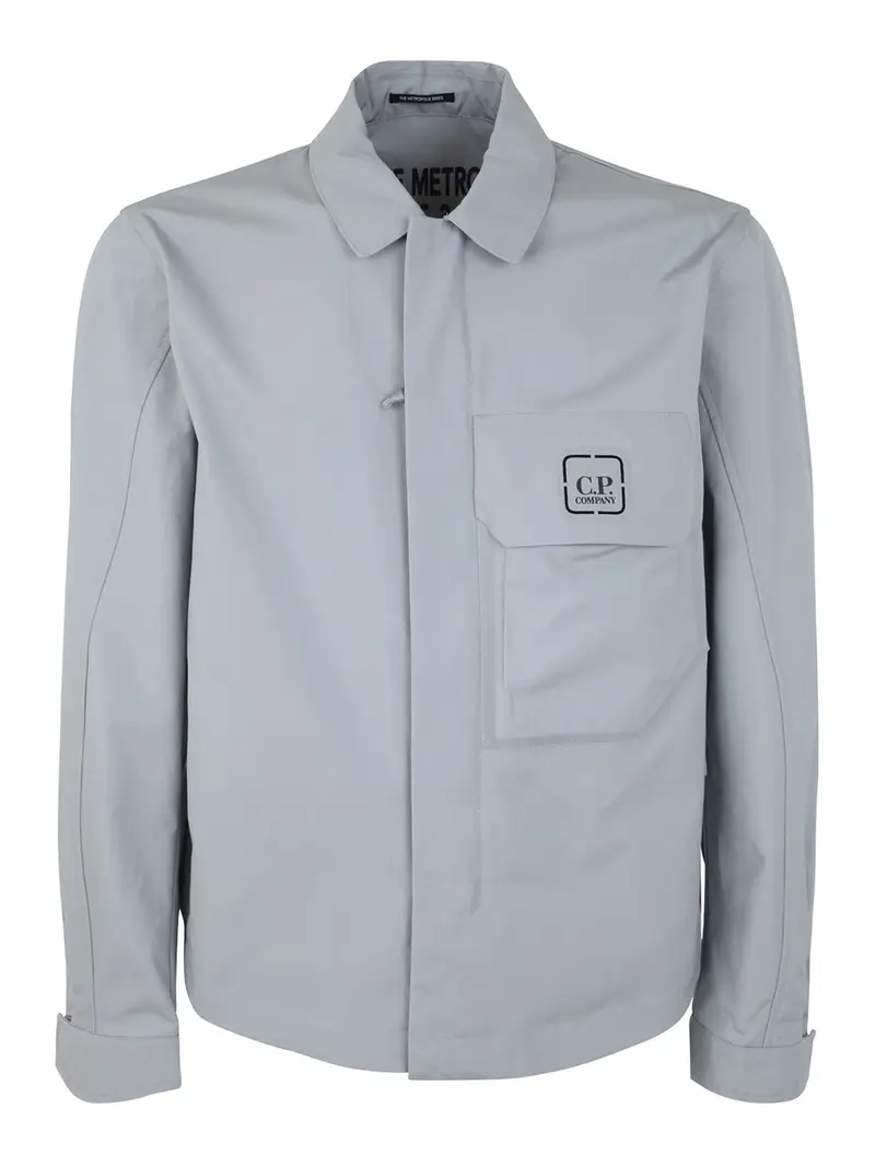 C.P. Company Camicia over con logo Grigio Chiaro