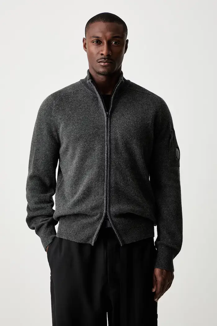 cardigan da uomo con lana Grigio