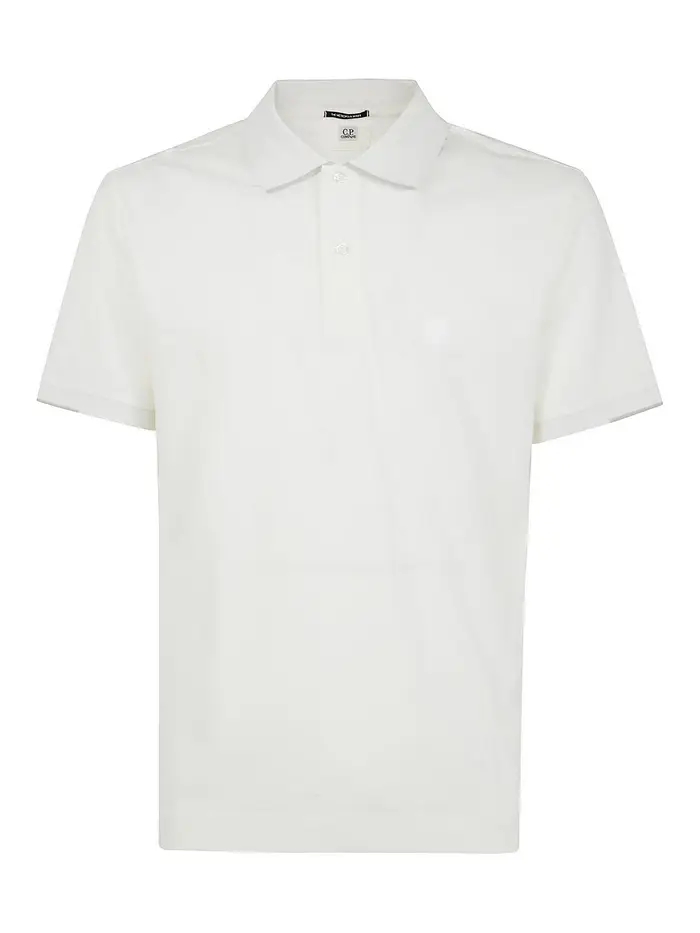 C P Company La serie Metropolis Stretch Piquet Polo Bianco