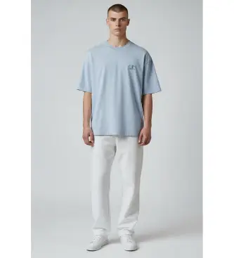 C P Company per uomo 20CMTS086A005100W Maglietta con logo a manica 30/1, Blu, Casual, Cotone, Manica corta