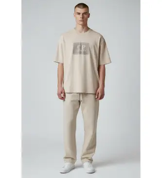 C P Company per uomo 20CMTS723A005100W Maglietta beige a maniche corte, Casual, Cotone, Manica corta