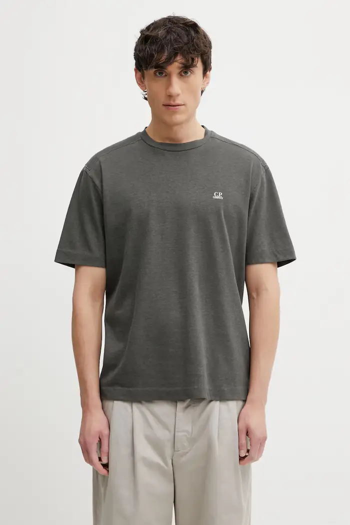 t-shirt da uomo in cotone Grigio