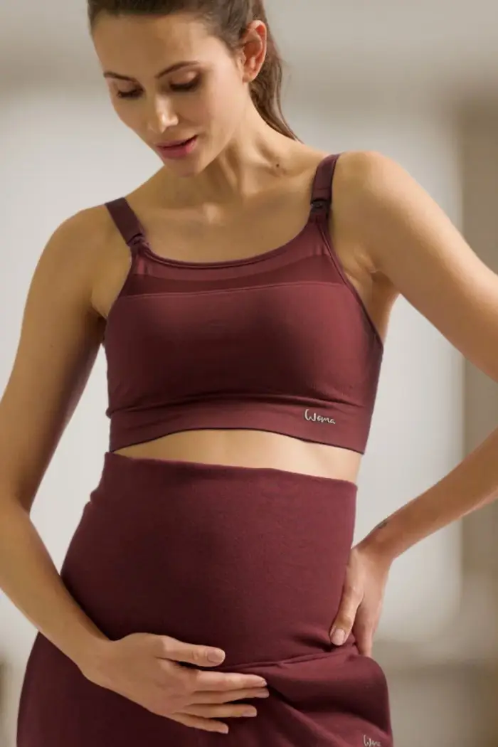 Cache Coeur WOMA | Reggiseno Sportivo Premaman e Allattamento Prugna Red