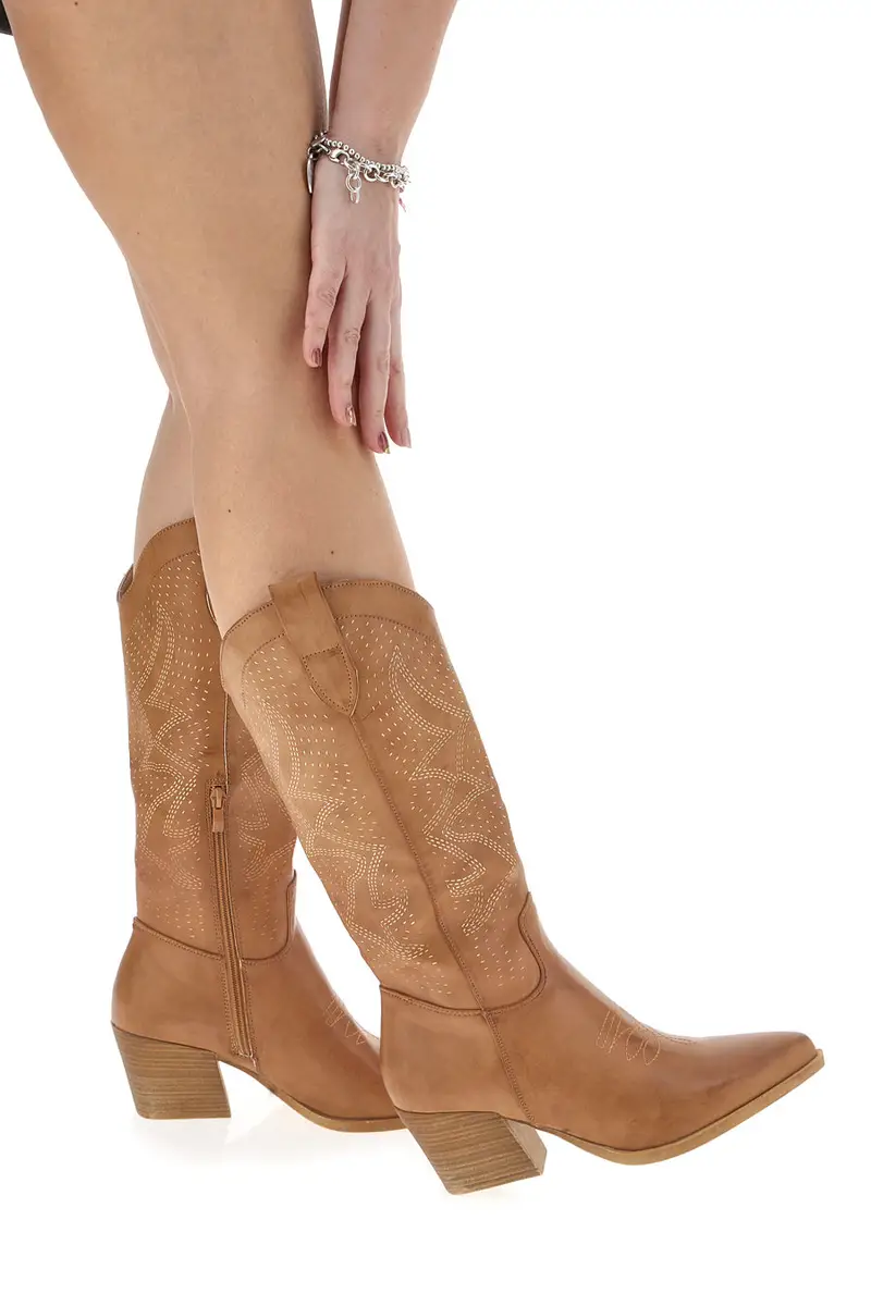 CAFE' COST Stivaletti Texani Khaki con Tomaia Traforata CAFÈ COST Q32 [KHAKI]