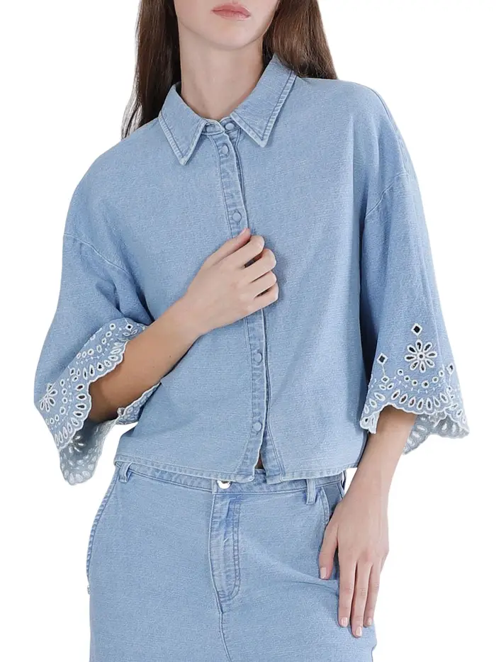 camicia jeans cafènoir da donna - denim