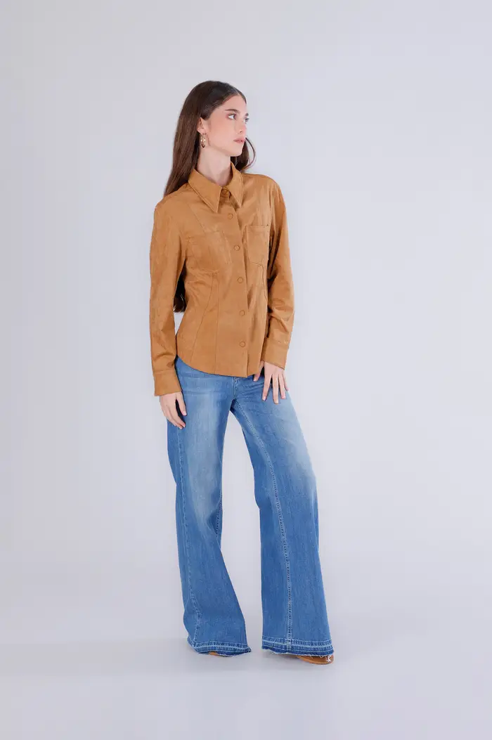 CafèNoir camicia avvitata ecosuede tabacco