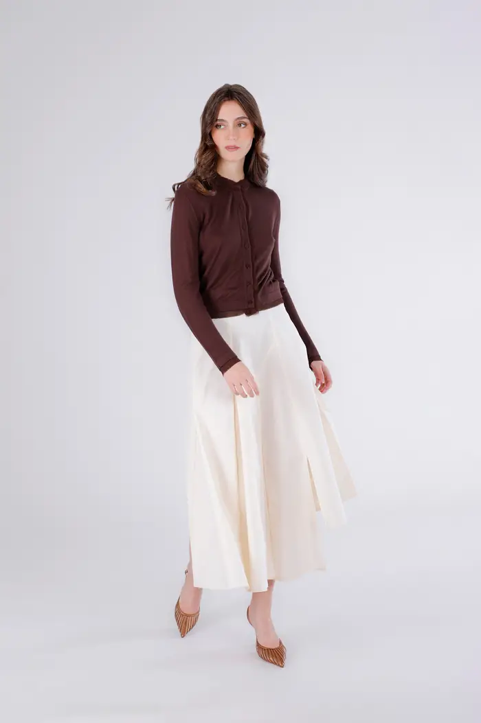 CafèNoir cardigan in viscosa da donna con bordini in tessuto fondente