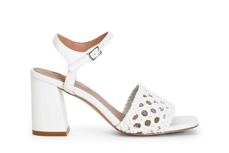 CafèNoir sandali con tomaia traforata bianco