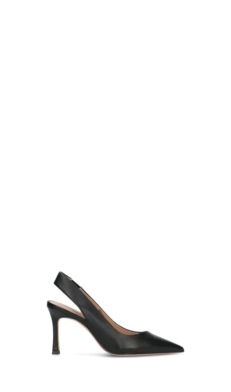 Slingback donna nera in pelle Vario