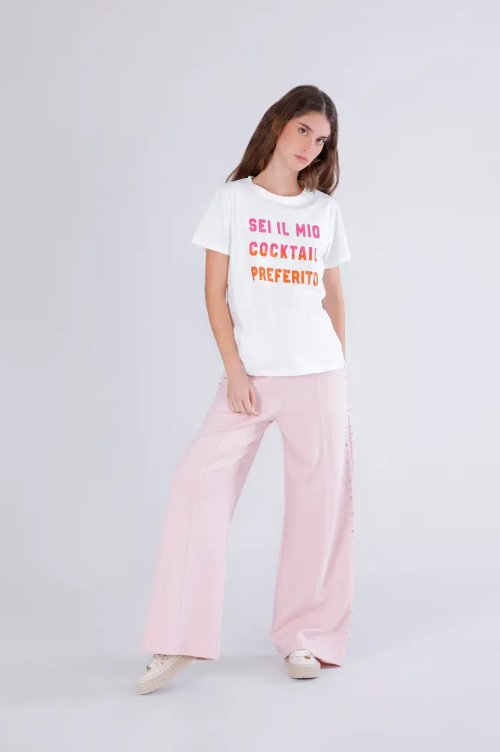 CafèNoir t-shirt con scritta "sei il mio cocktail preferito" off white