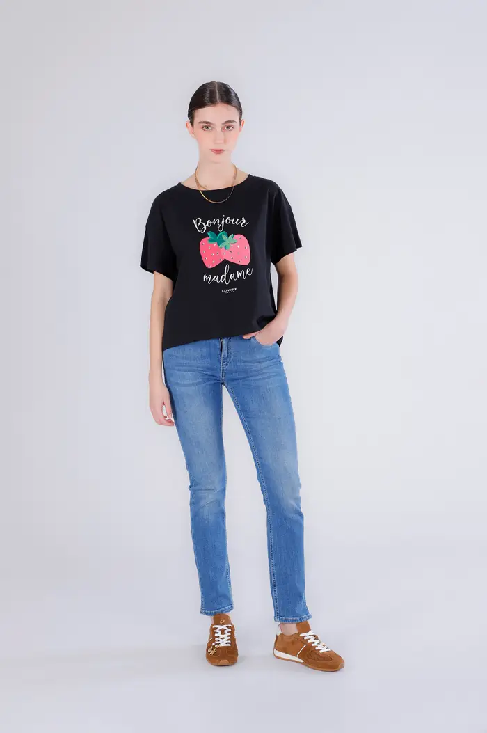 CafèNoir t-shirt con stampa fragole nero