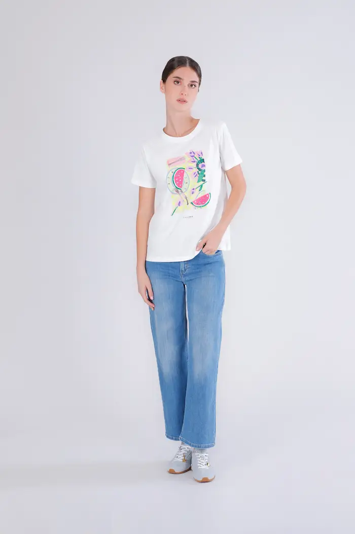 CafèNoir t-shirt con stampa multifrutti off white