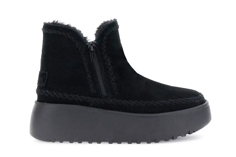 CafèNoir tronchetti in pelle scamosciata doppia zip nero