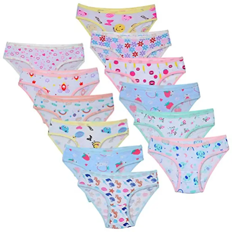 Calosy slip da bambina in morbido cotone, fantasie assortite, confezione da 12, Multicolore 11, 8